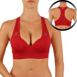 Seamless Red Racerback Bralette - Brand
